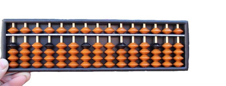 Holding Japanese Abacus(Soroban Abacus)